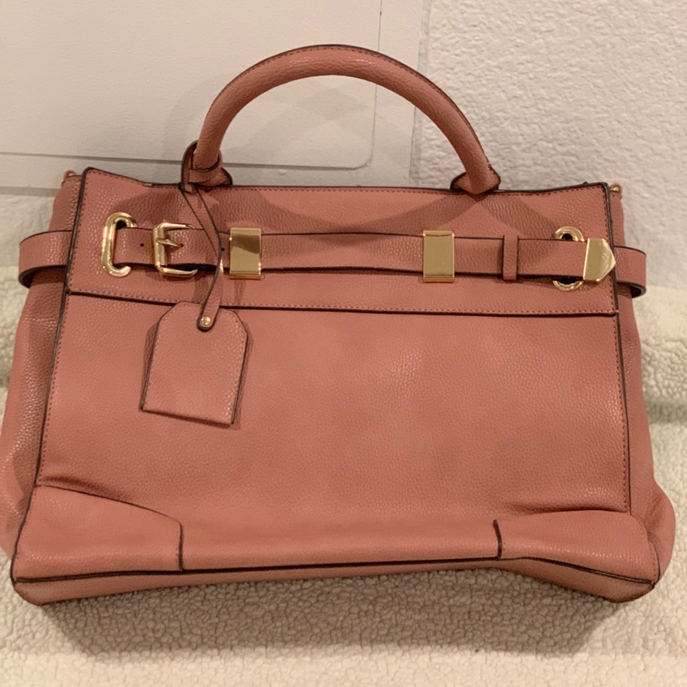 Pink Leather Shoulder Bag/Purse